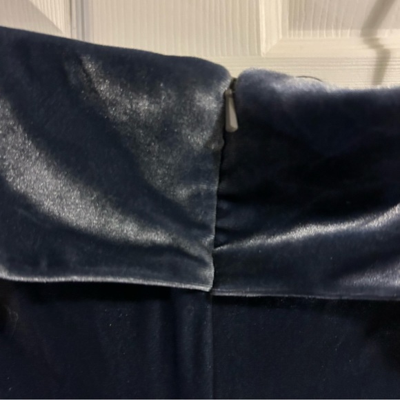 Revelry Bridesmaid Dress - Bardot Velvet Dress - Indie Blue - Picture 6 of 8